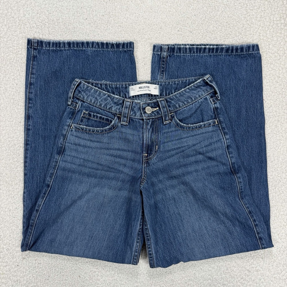 Hollister Low-Rise Super Baggy Jeans Women's 00R (27x31) Wide Leg Y2K Streetwear